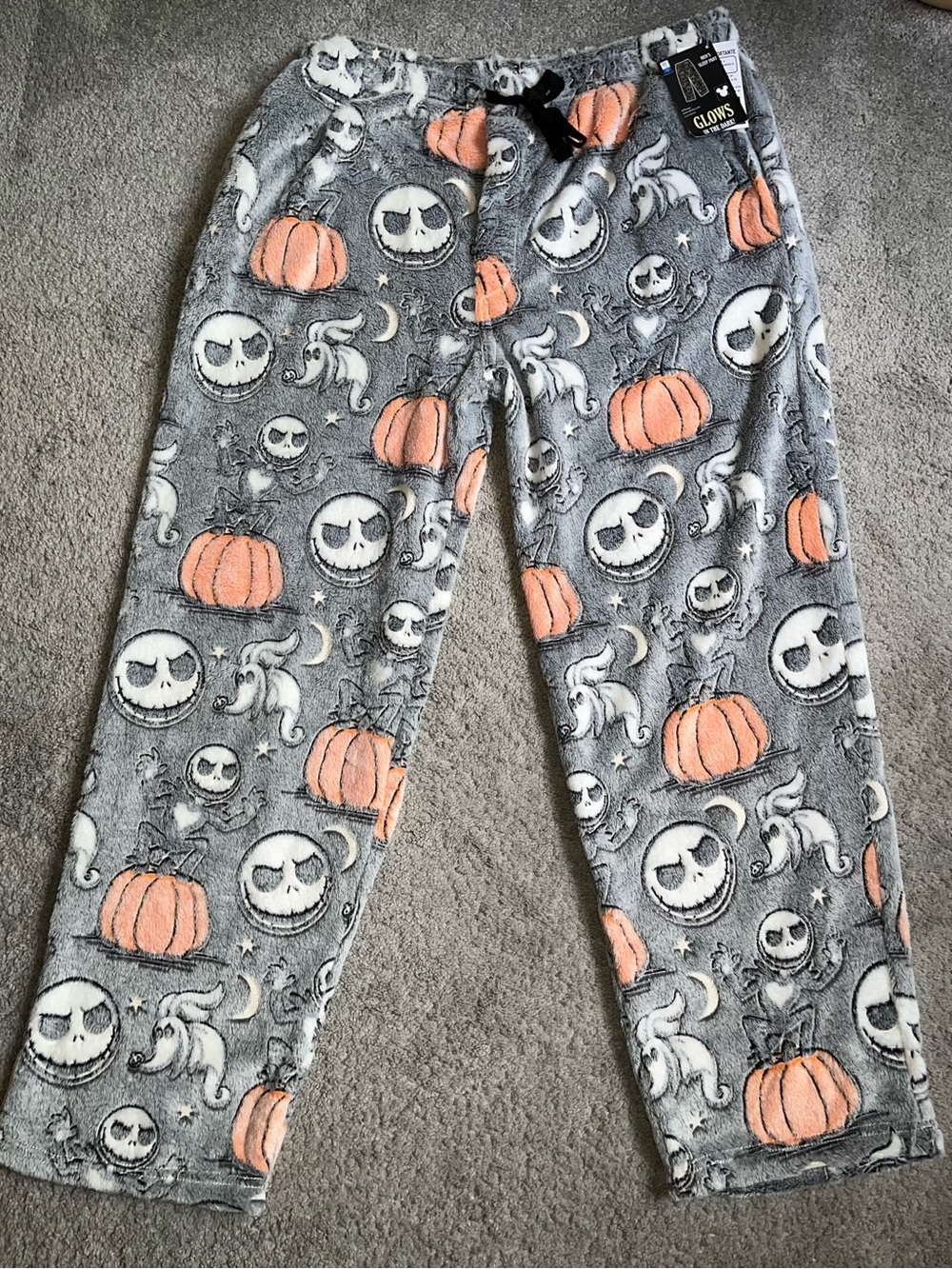 NWT Disney The Nightmare Before Christmas Mens Glow in the Dark Pants L